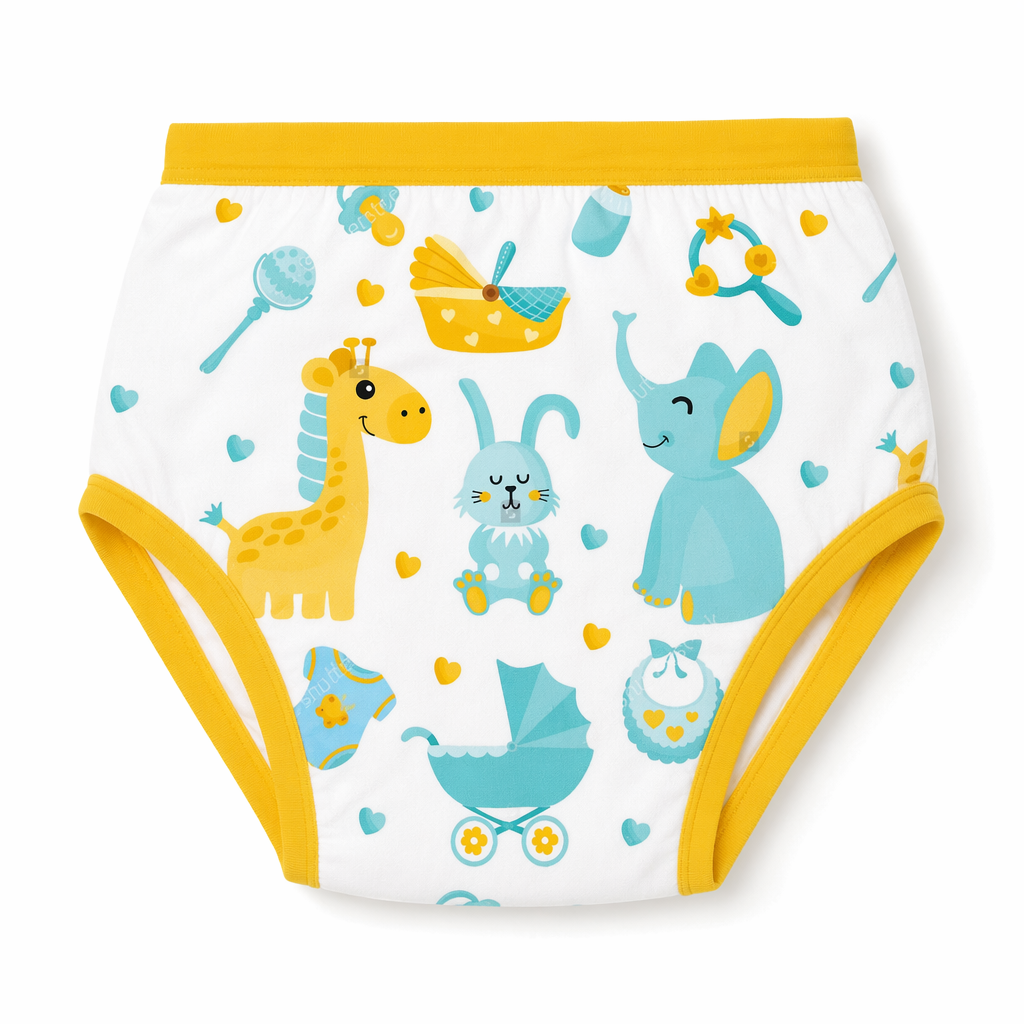 High Quality 4-Layer Adult Baby Training Pants in Multiple Youthful Prints 4xl