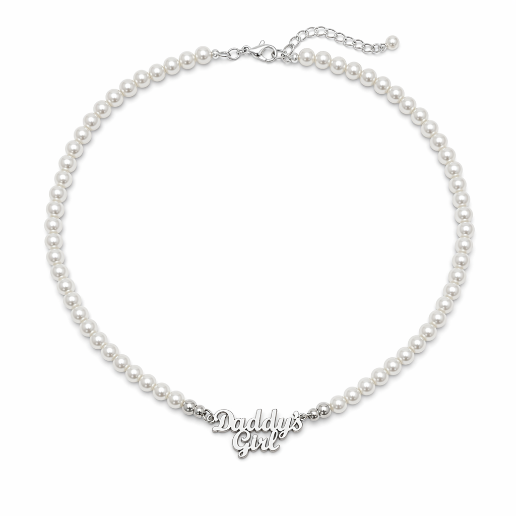 Daddy's Girl Pearl Necklace for Discreet Everyday Love Default