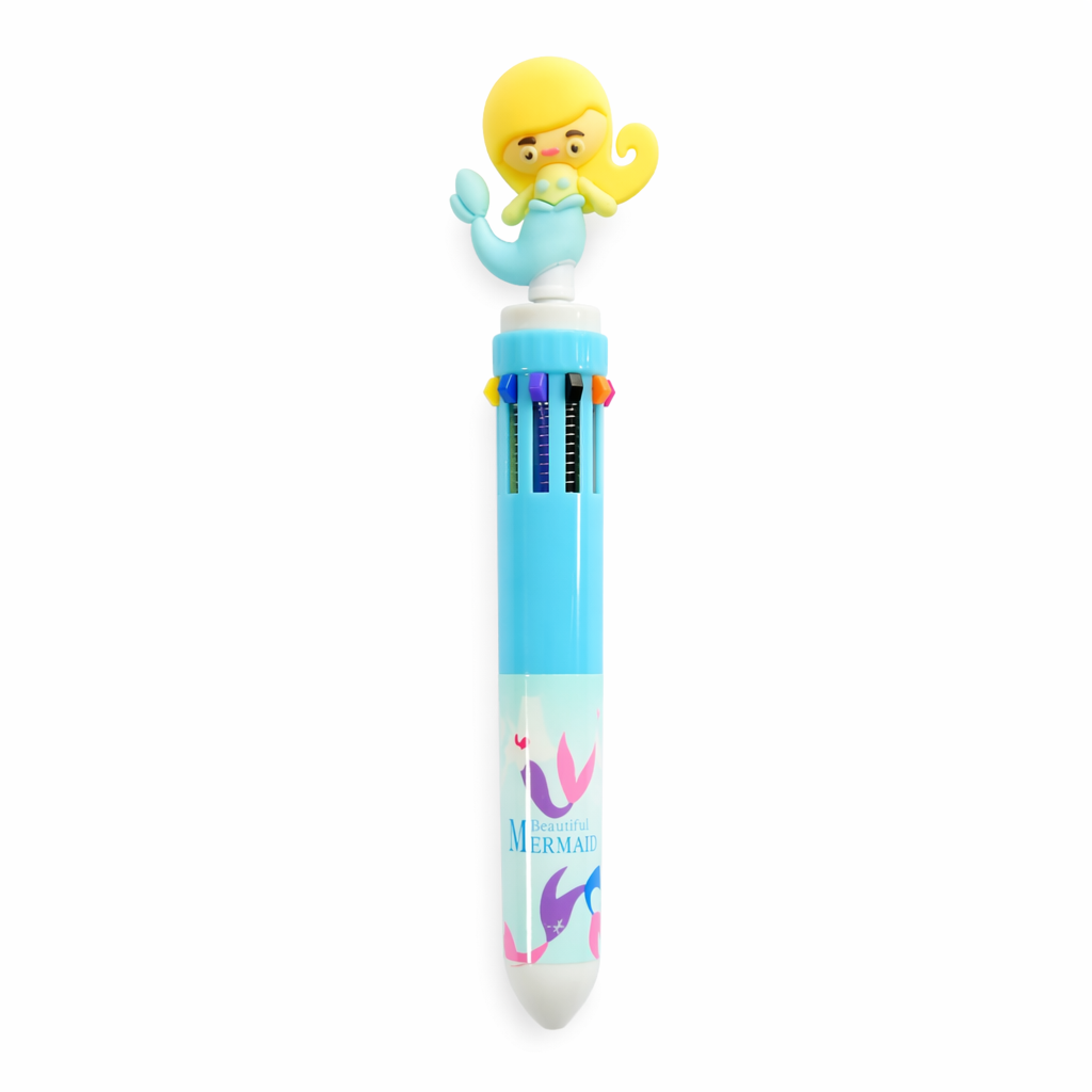 Kawaii Multi-Colored Pens in Playful Pastel Shades Blue Mermaid