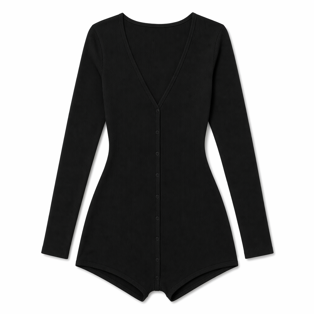 Adult Onesie with Soft Fabric and Secure Snap Closures in Various Colors Black