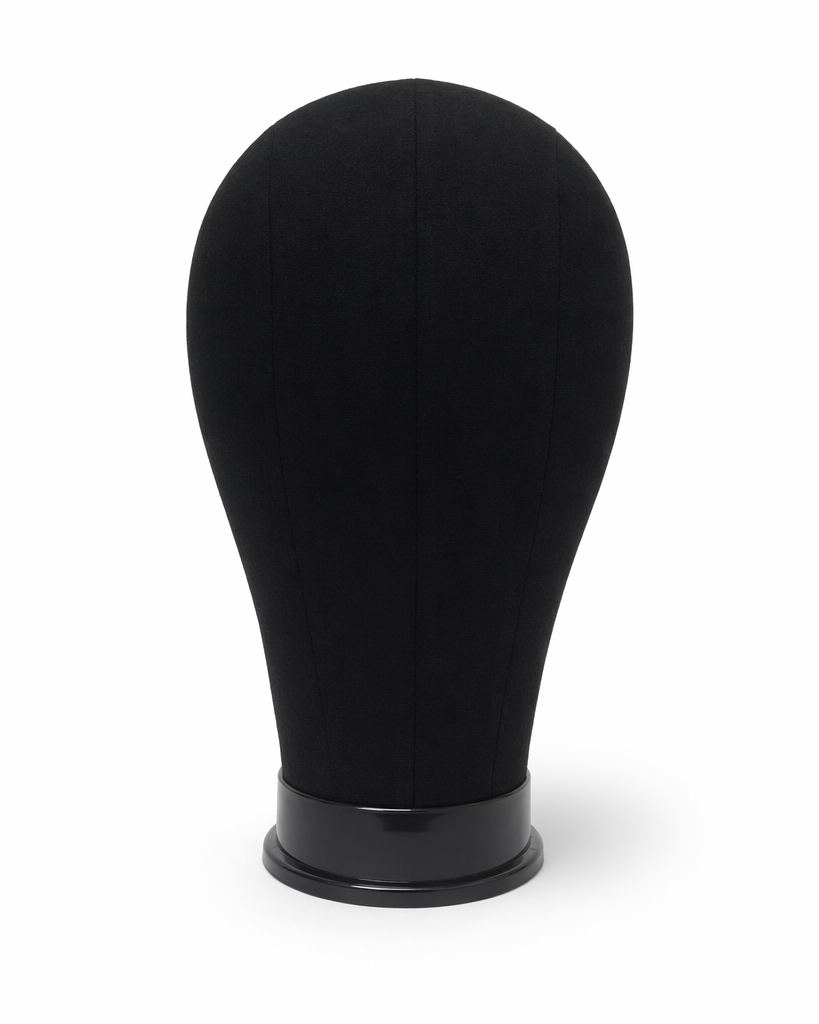 Canvas mannequin wig head 23 inch black canvas head