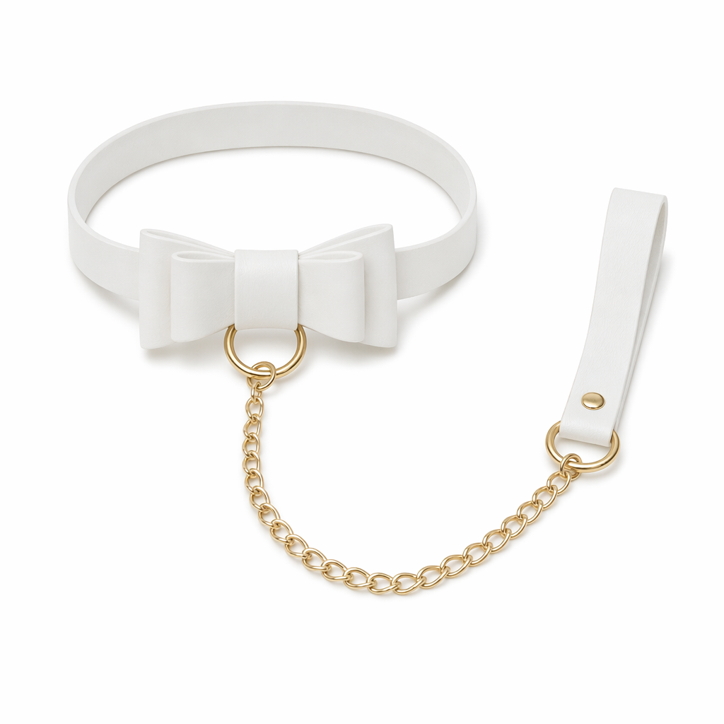 Adorable Ribbon Kitten Bow Choker for Cosplay and Playful Style White