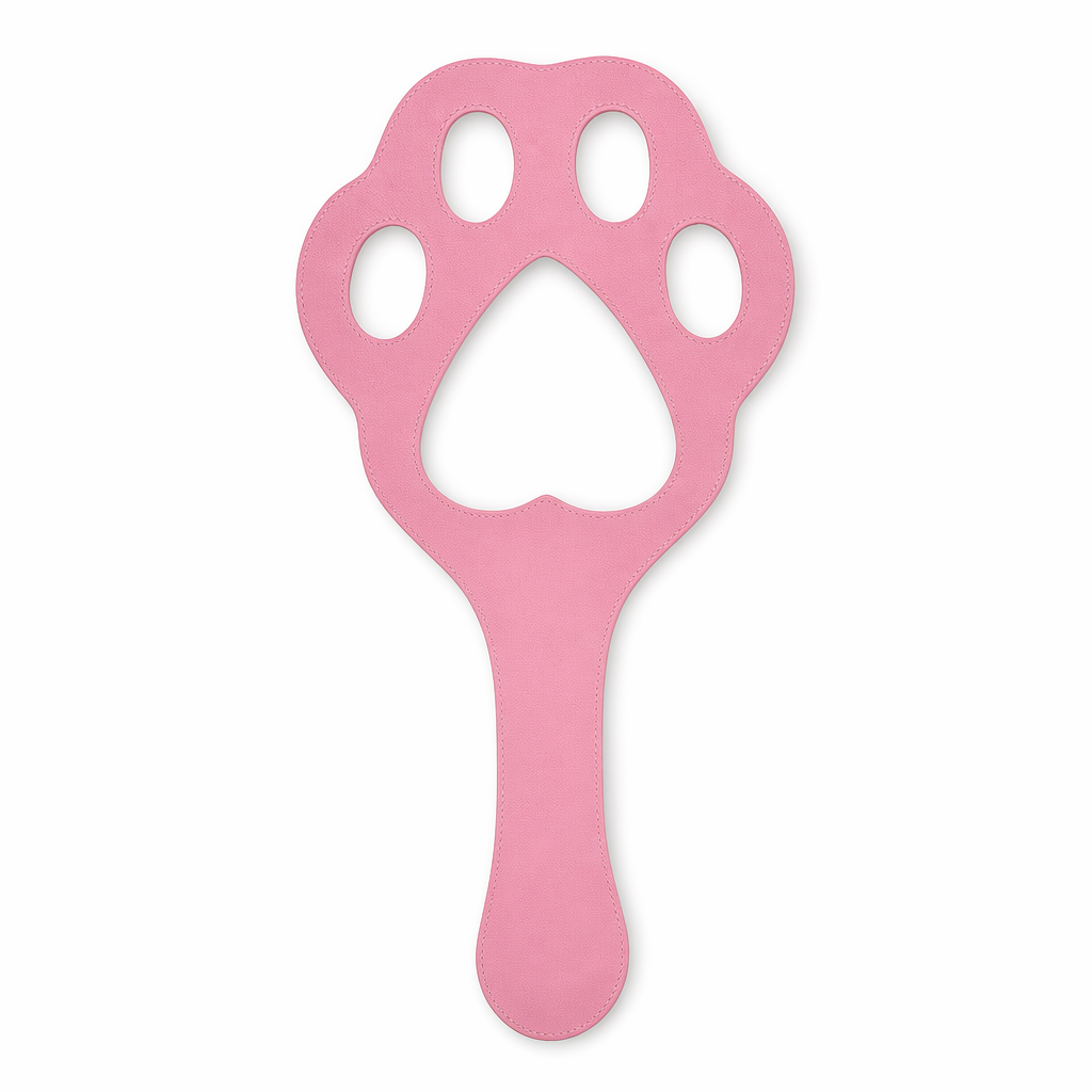 Pink Leather Vegan Paddle with Paw Print Design Default Title