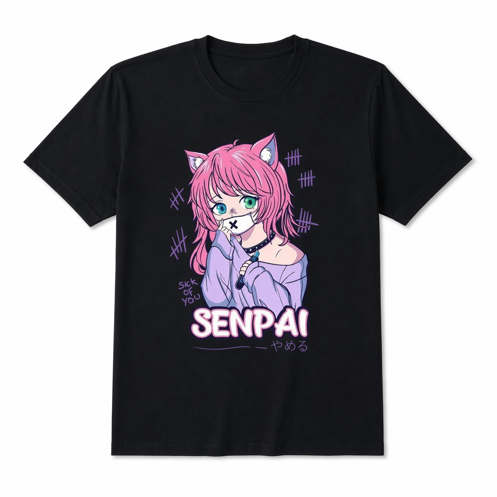 Pastel Goth Senpai T-Shirt for Otaku Fans XL