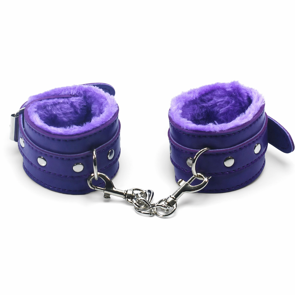 Soft Fur-Lined Purple Handcuffs for Stylish BDSM Exploration Default Title