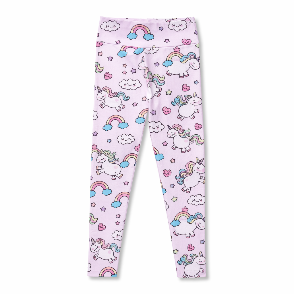 Kawaii Pastel Unicorn and Cloud Yoga Pants S