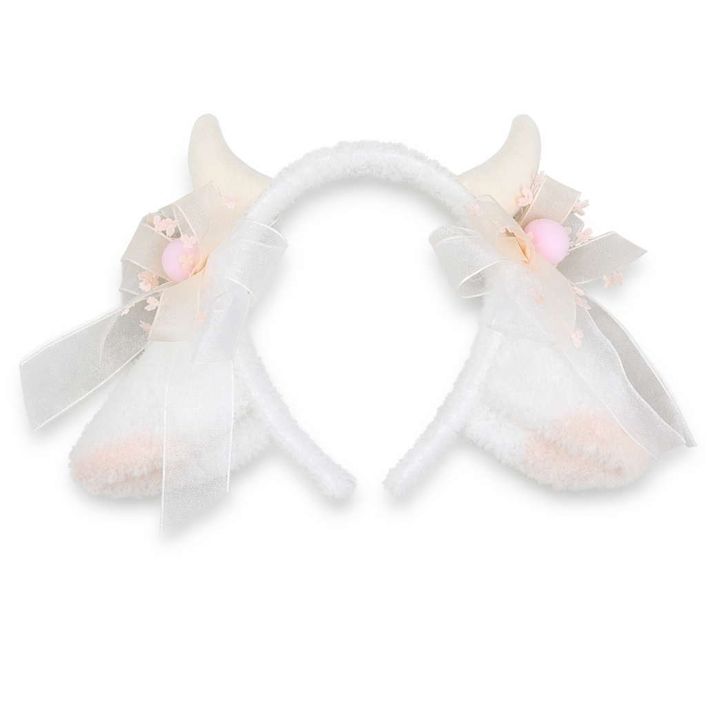 Fluffy Sheep-Inspired Headbands for a Cute Style Boost Beige Horns