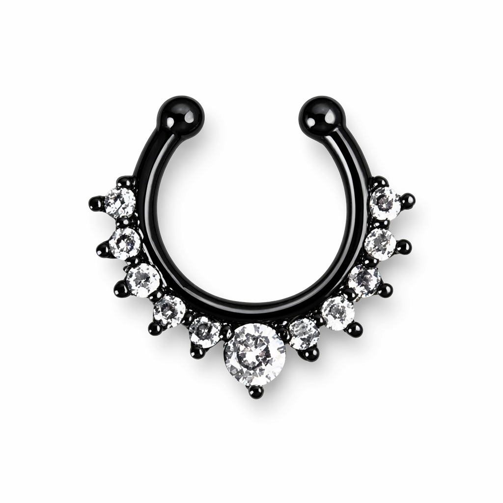 Realistic Septum Nose Rings for a Stylish Piercing Look Black