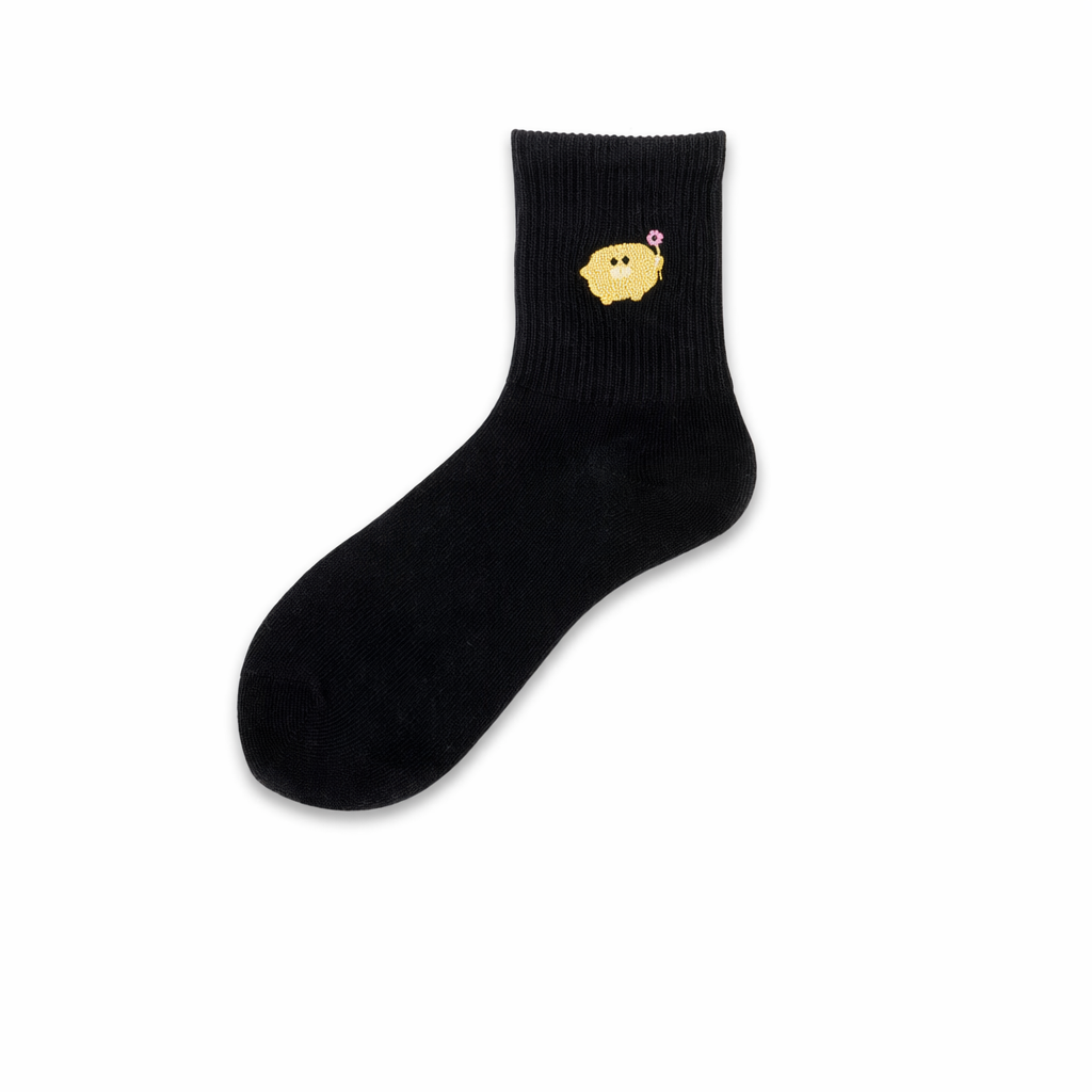 Adorable Kawaii Baby Dinosaur Socks for Cute Style Black Ducky