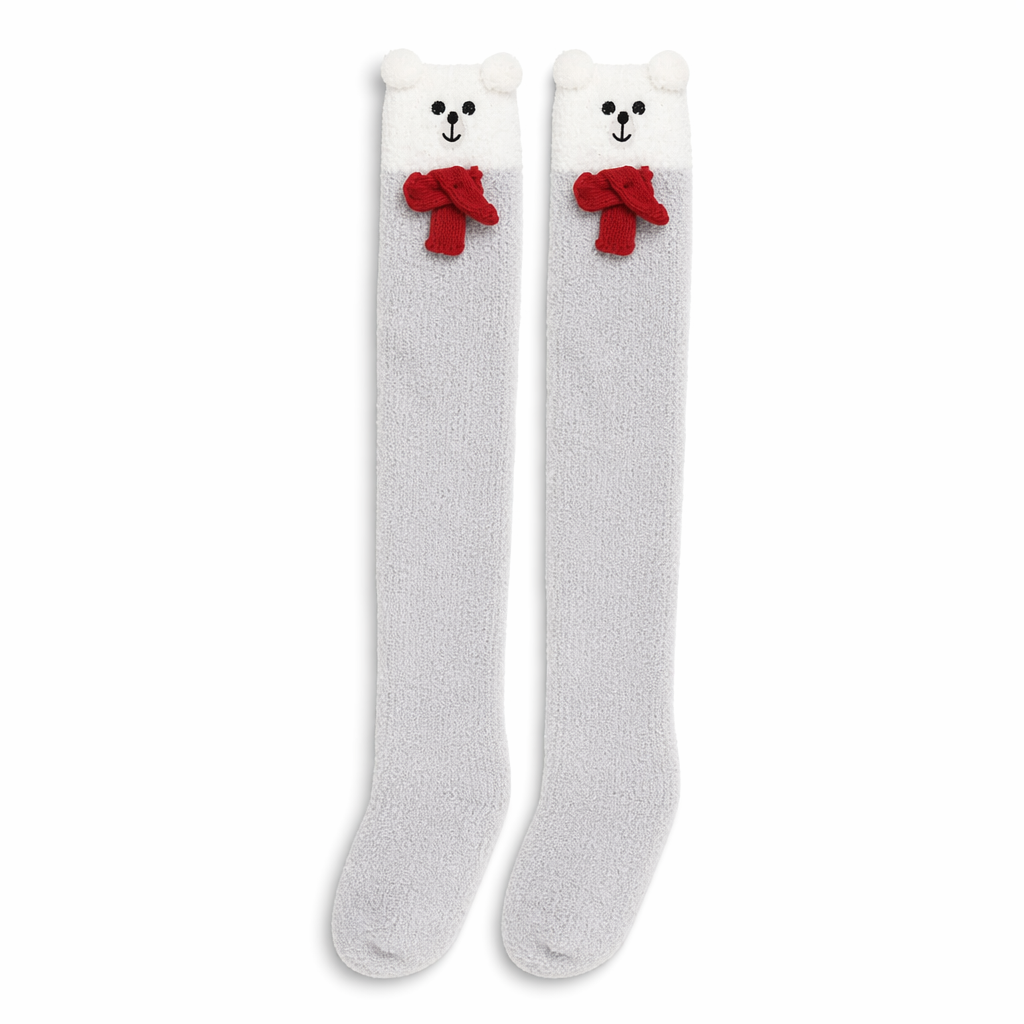Furry Thigh High Stockings for Cozy Holiday Comfort Default Title