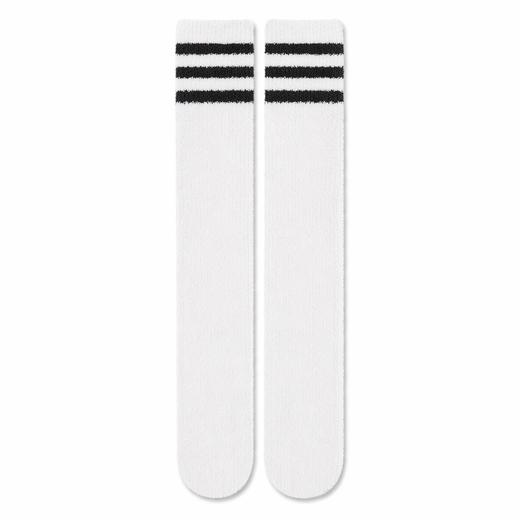 Cozy Fuzzy Thigh Highs for Kawaii Fashion Lovers White