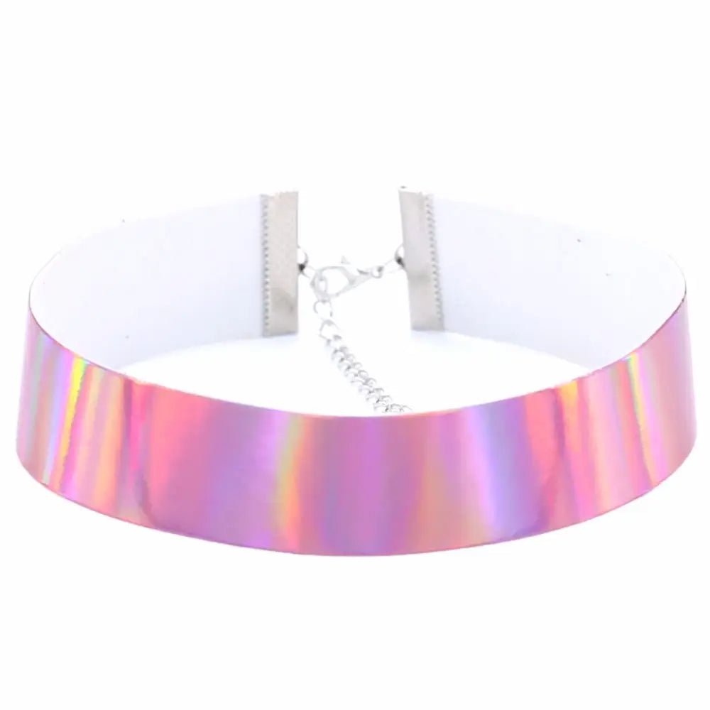 Adjustable Holographic Neck Choker in Various Styles and Colors - Cosparty