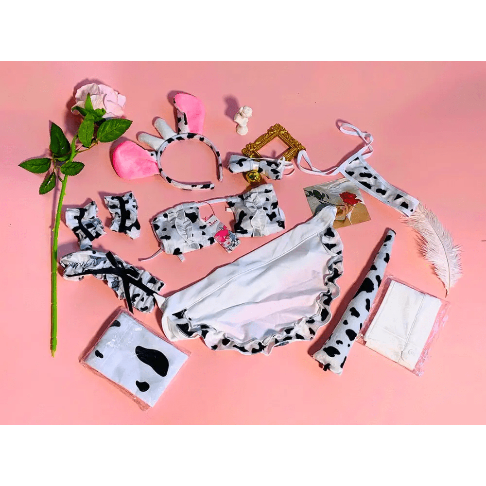 Adorable Baby Cow Lingerie Cosplay Set for Fun Dress - Up - Cosparty