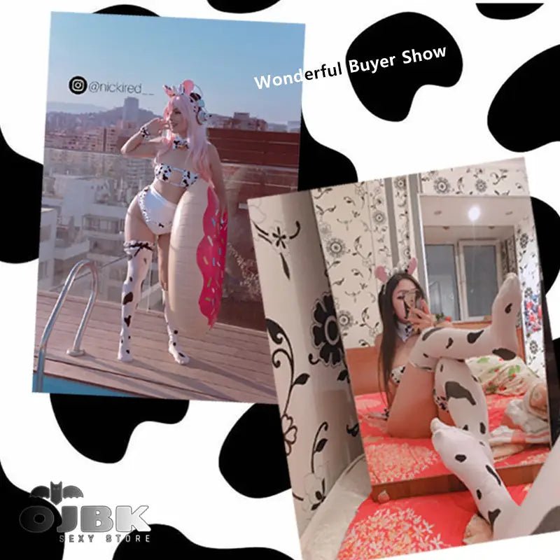 Adorable Baby Cow Lingerie Cosplay Set for Fun Dress - Up - Cosparty