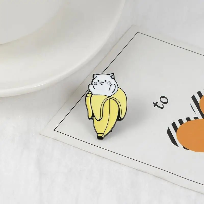 Adorable Banana Cat Enamel Pin for Your Pin Collection - Cosparty