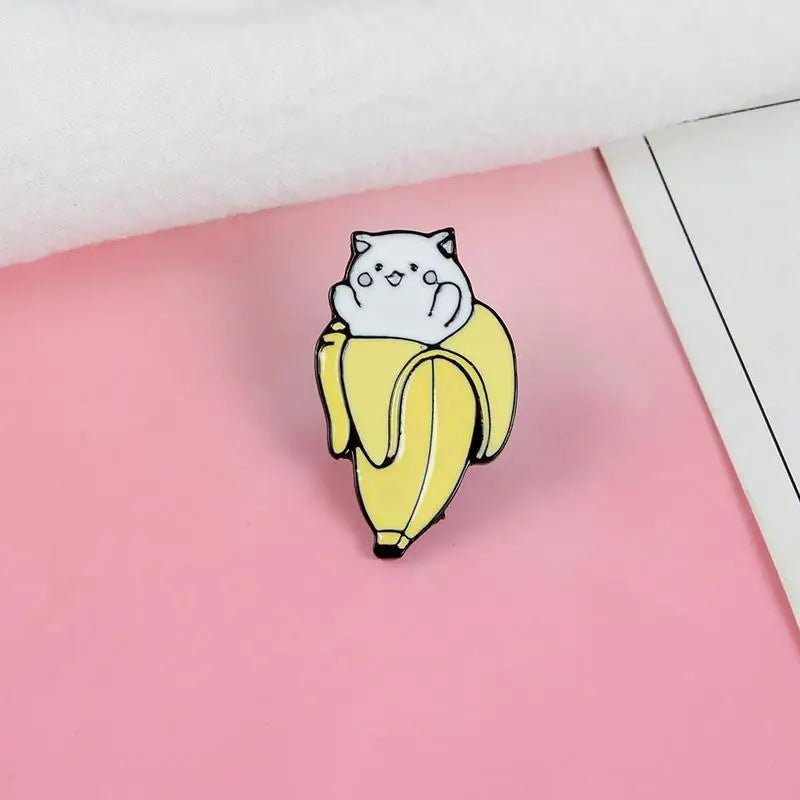 Adorable Banana Cat Enamel Pin for Your Pin Collection - Cosparty