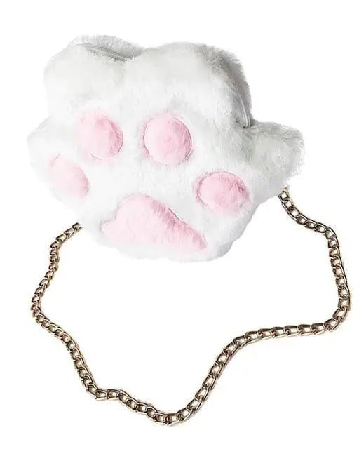 Adorable Furry Kitty Cat Paw Handbag in Vegan Fur - Cosparty