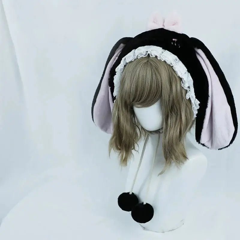 Adorable Fuzzy Bunny Ear Plush Hat for a Whimsical Winter Look - Cosparty