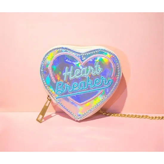 Adorable Heartbreaker Holographic Bag in Heart Shape - Cosparty
