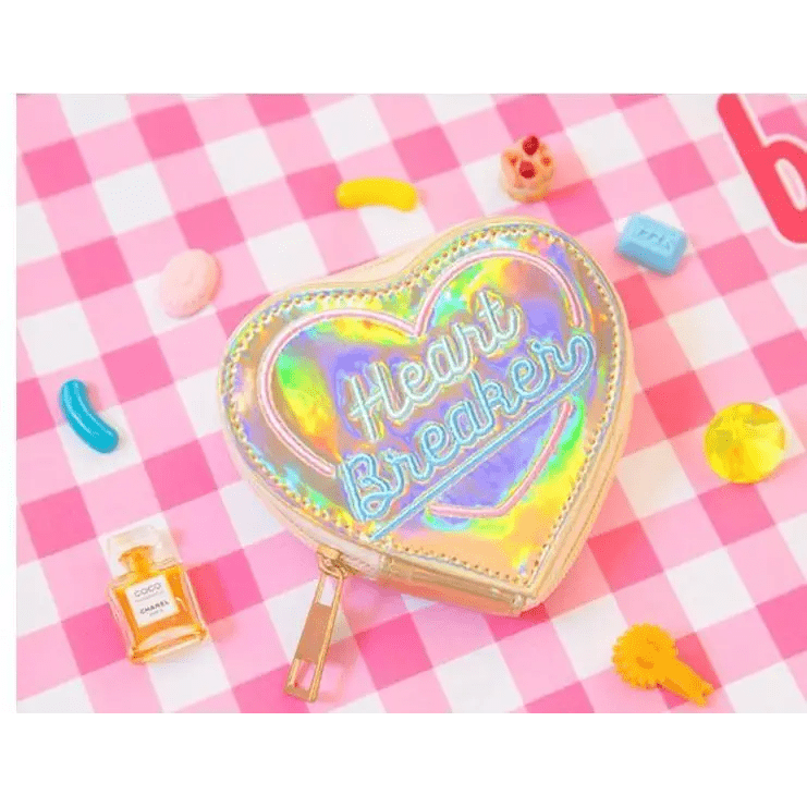 Adorable Heartbreaker Holographic Bag in Heart Shape - Cosparty
