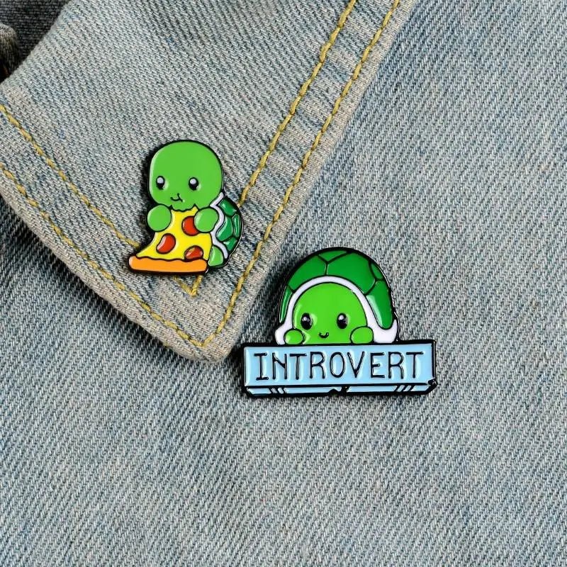 Adorable Introvert Turtle Enamel Pins - Cosparty