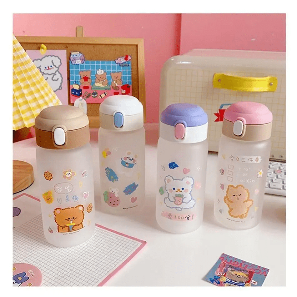 Adorable Japanese Bear Water Bottles for Kawaii Aesthetics - Cosparty