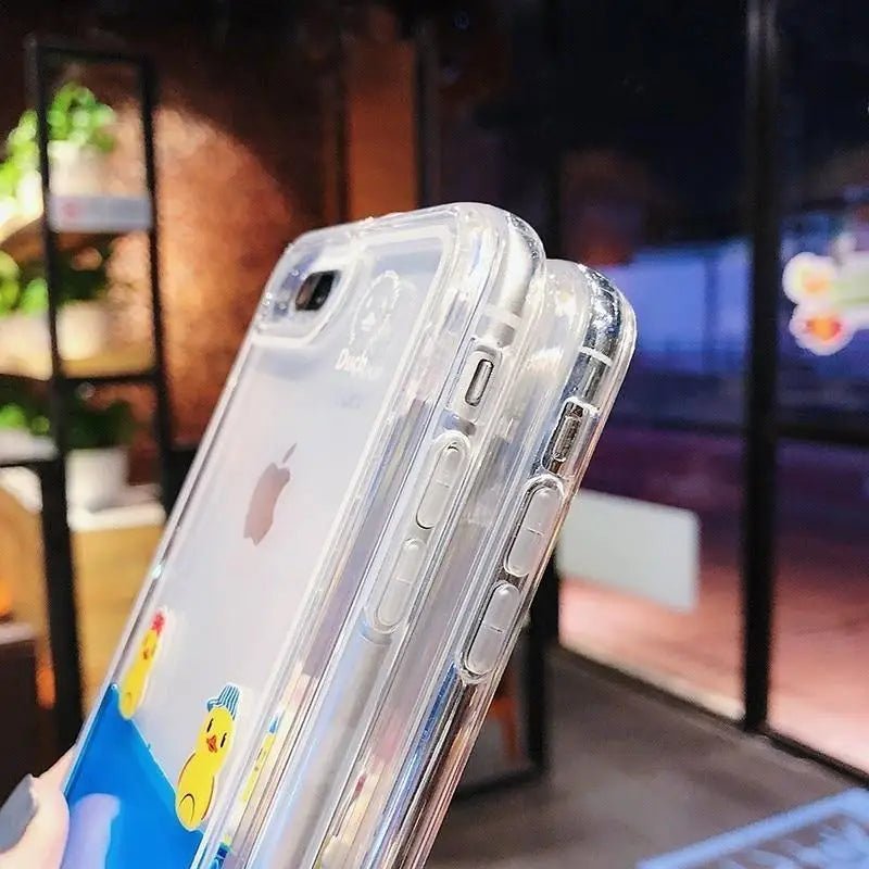 Adorable Liquid Infused Swimming Ducky iPhone Case - Cosparty