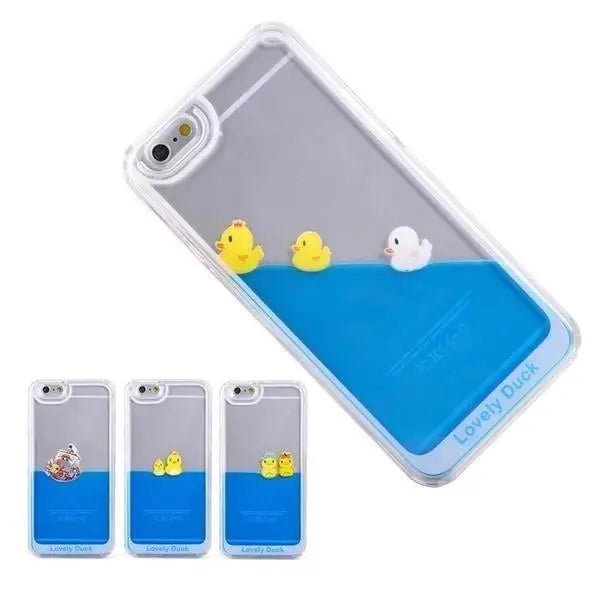 Adorable Liquid Infused Swimming Ducky iPhone Case - Cosparty