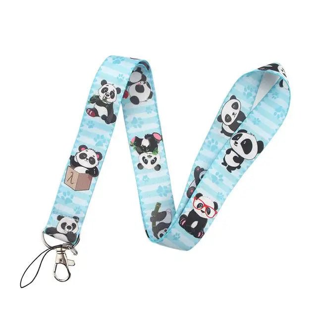 Adorable Panda Lanyard in Blue or Pink for Kawaii Style - Cosparty