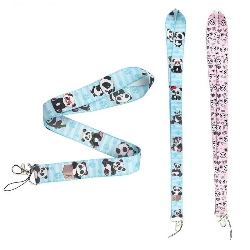 Adorable Panda Lanyard in Blue or Pink for Kawaii Style - Cosparty