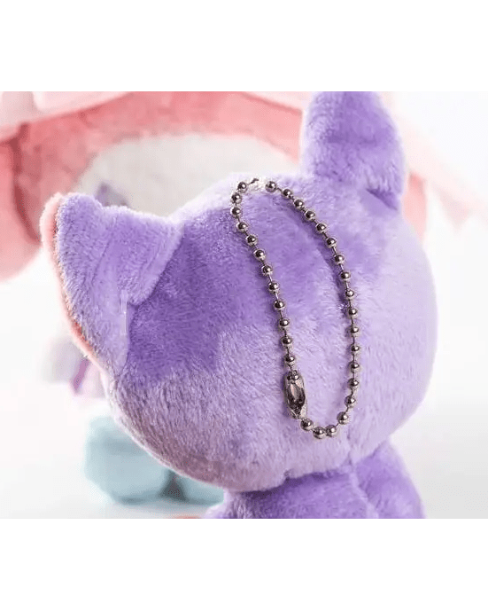 Adorable Purple Cat Plush with Keychain Attachment - Cosparty