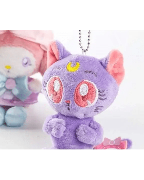 Adorable Purple Cat Plush with Keychain Attachment - Cosparty
