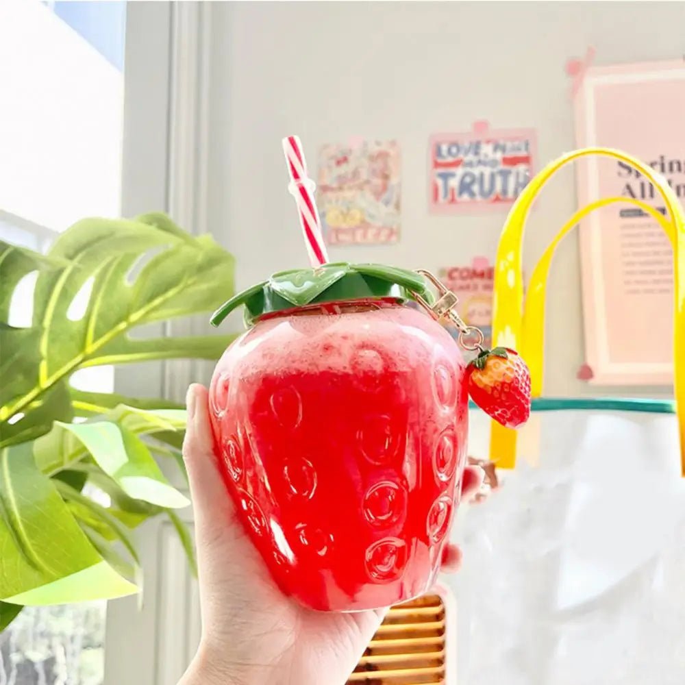 Adorable Strawberry Shaped Water Bottle for Summer Fun - Cosparty