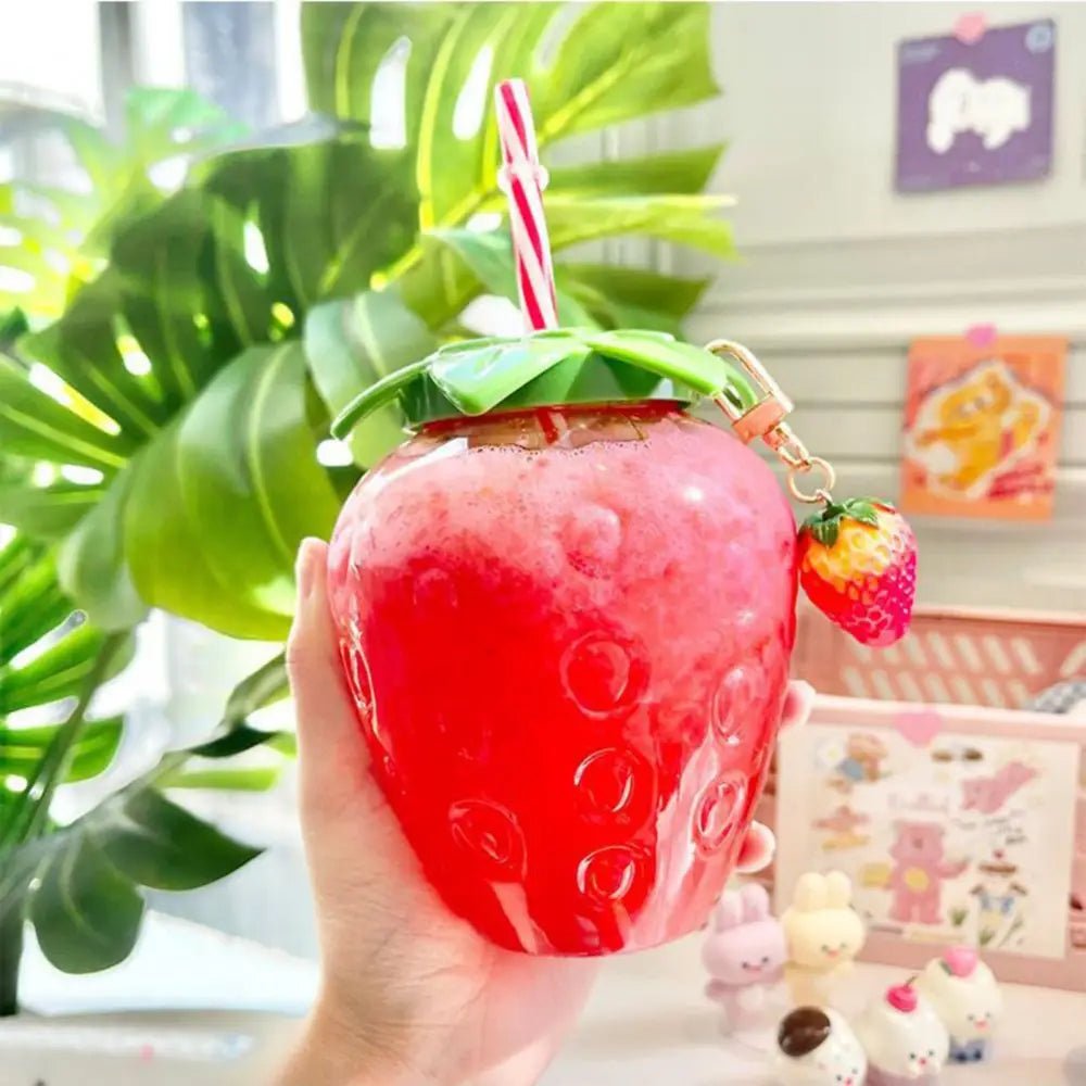 Adorable Strawberry Shaped Water Bottle for Summer Fun - Cosparty