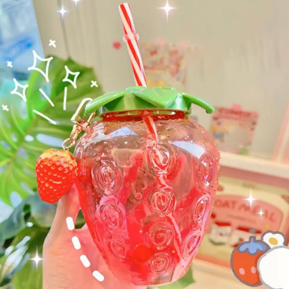 Adorable Strawberry Shaped Water Bottle for Summer Fun - Cosparty