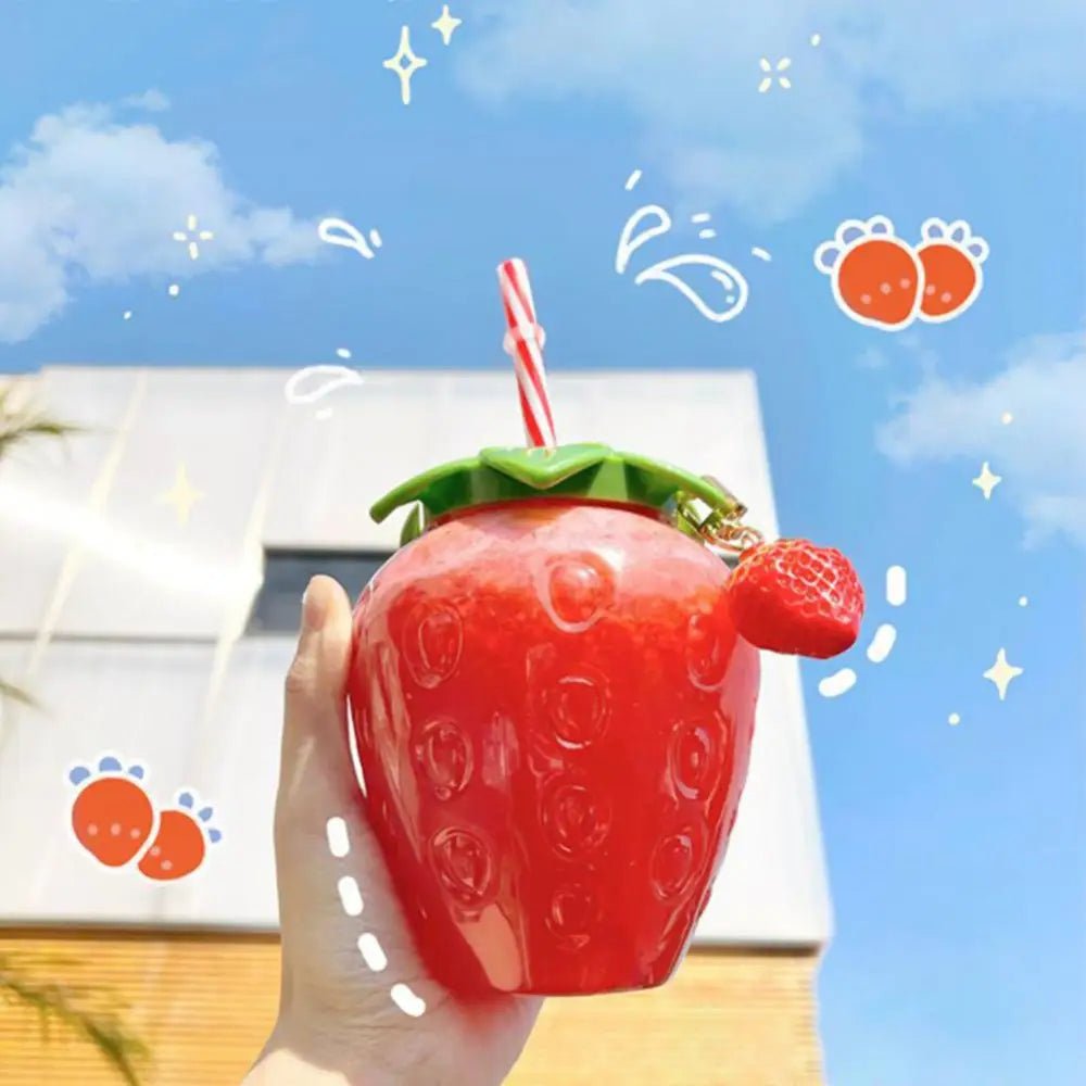 Adorable Strawberry Shaped Water Bottle for Summer Fun - Cosparty
