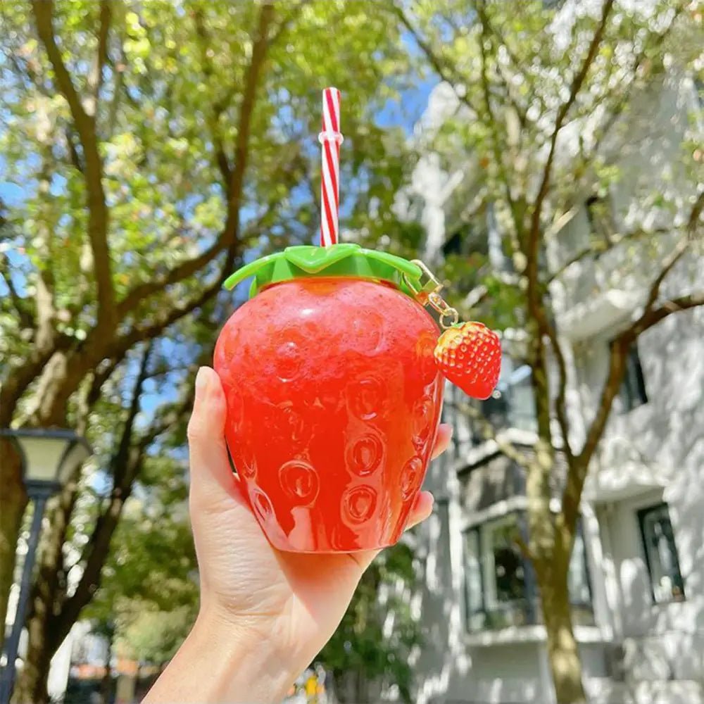 Adorable Strawberry Shaped Water Bottle for Summer Fun - Cosparty