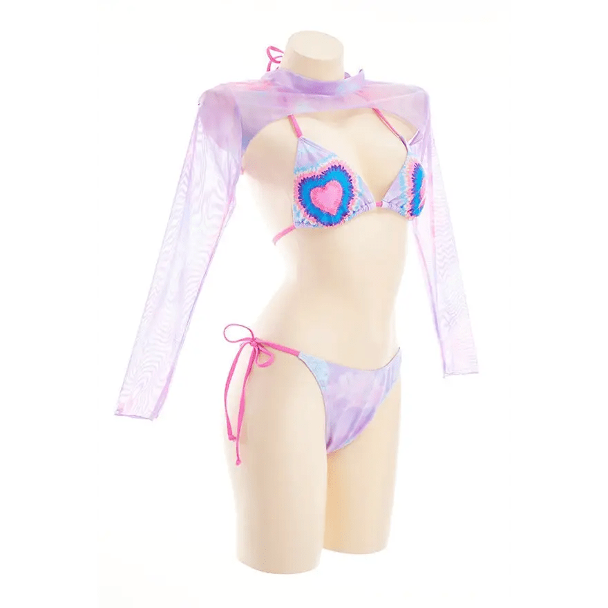 Adorable Tie Dye Bikini Set in Purple, Pink, and Blue - Cosparty