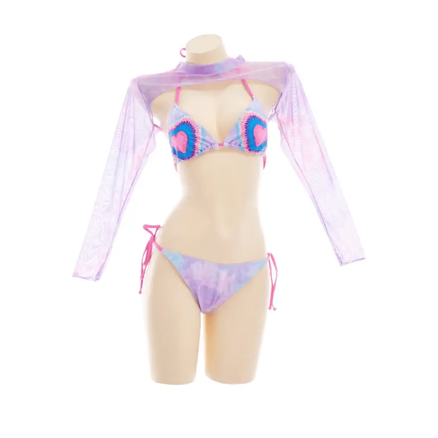 Adorable Tie Dye Bikini Set in Purple, Pink, and Blue - Cosparty