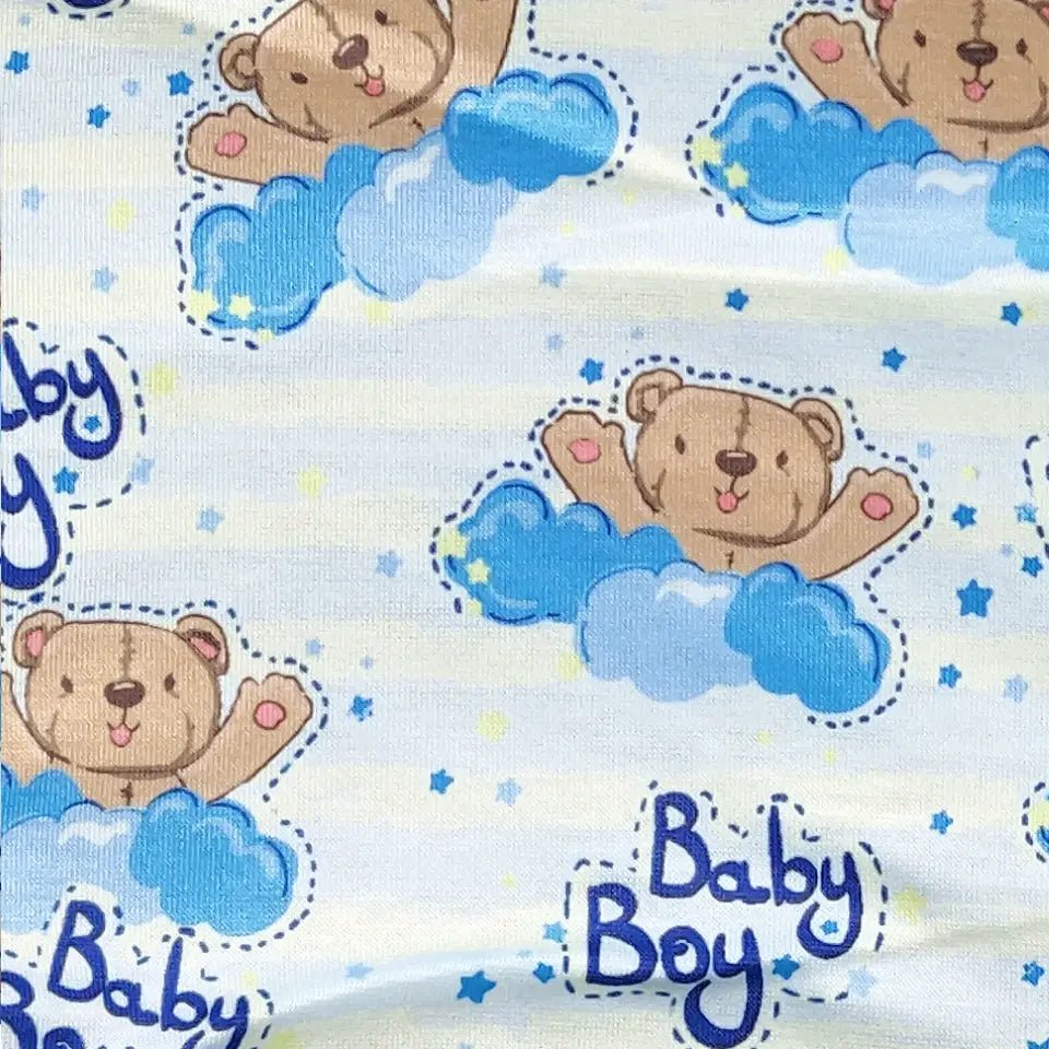 Adult Baby Training Pants with Blue Trim and Cute Baby Boy Design - Cosparty