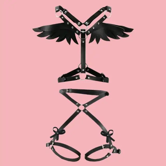 Angel Wing Harness in Vegan Leather for a Unique Kawaii Style - Cosparty