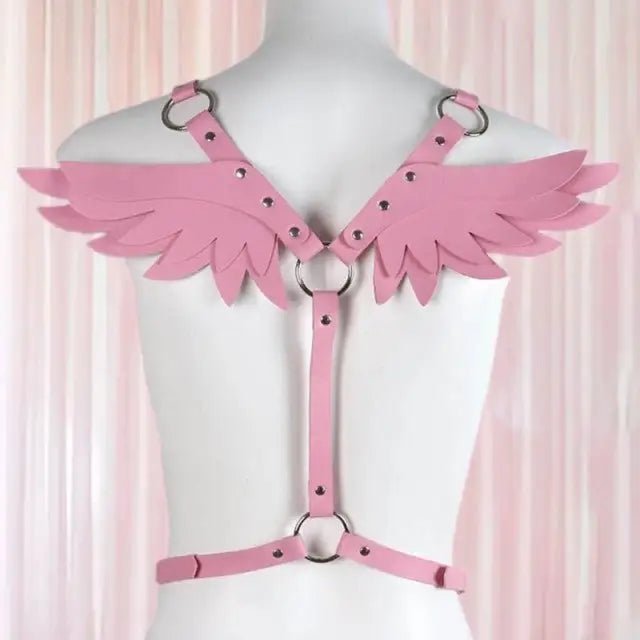 Angel Wing Harness in Vegan Leather for a Unique Kawaii Style - Cosparty