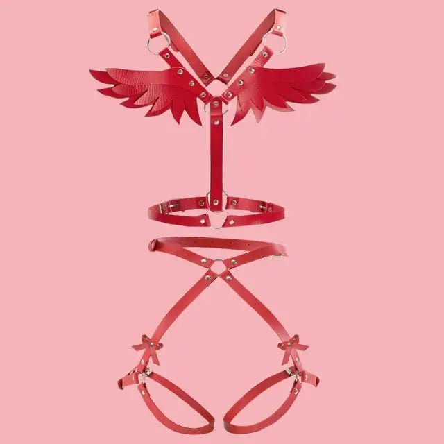 Angel Wing Harness in Vegan Leather for a Unique Kawaii Style - Cosparty