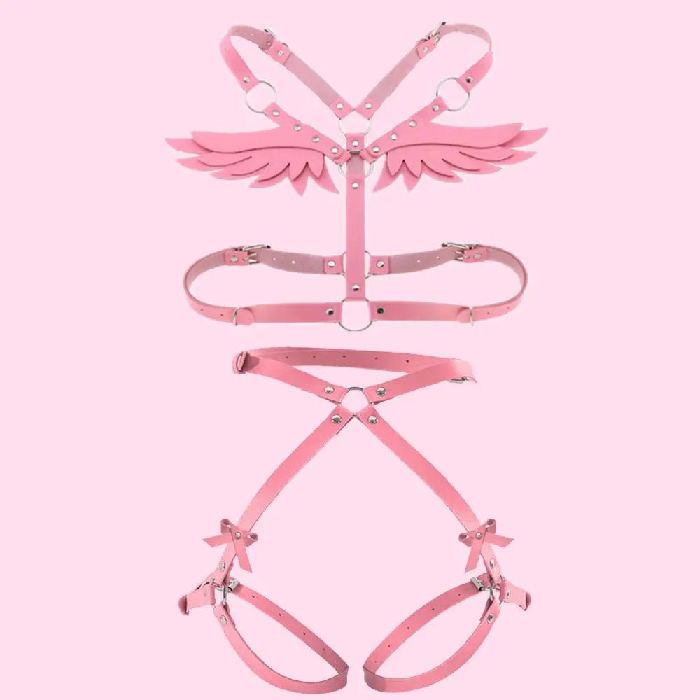 Angel Wing Harness in Vegan Leather for a Unique Kawaii Style - Cosparty