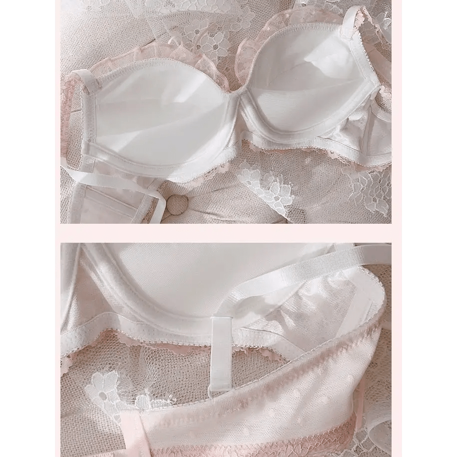 Angelcore Lace Satin Lingerie Set 65 - 75cm in Pink Black or White - Cosparty