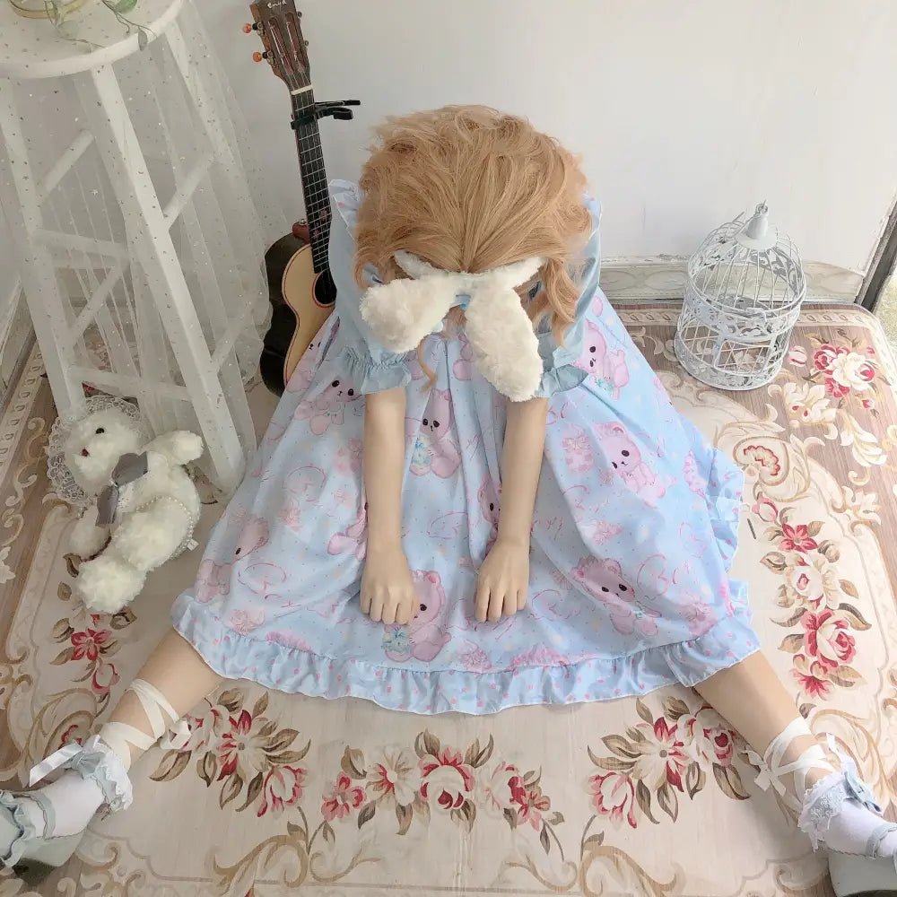Angelic Baby Teddy Bear Lolita Dress for Pastel Princesses - Cosparty