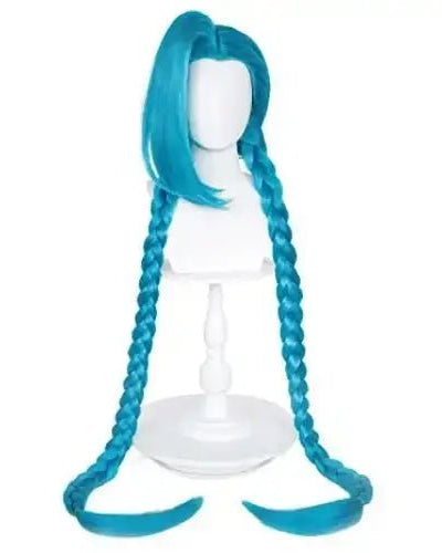 Arcane League of Legends Jinx Cosplay Blue Braid Wig - Cosparty
