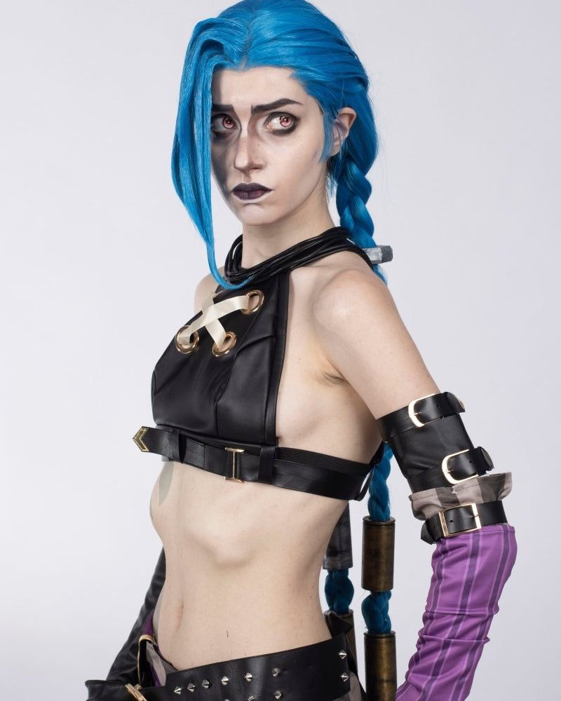 Arcane League of Legends Jinx Cosplay Costume Set - Cosparty