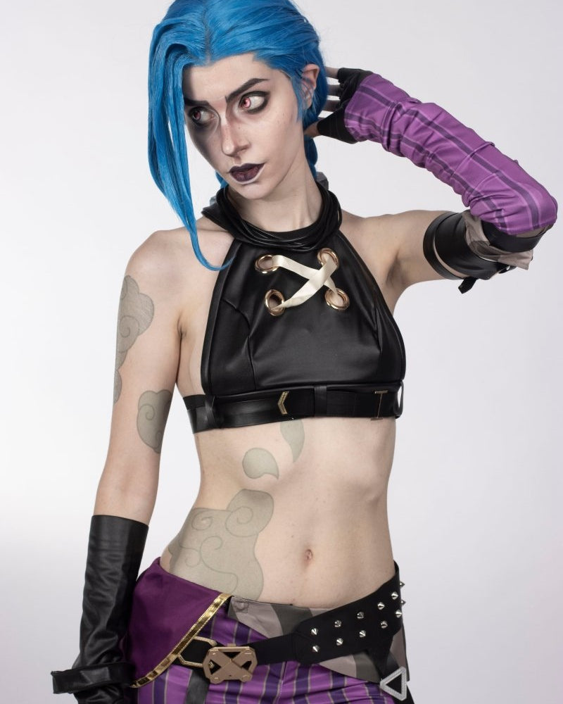 Arcane League of Legends Jinx Cosplay Costume Set - Cosparty