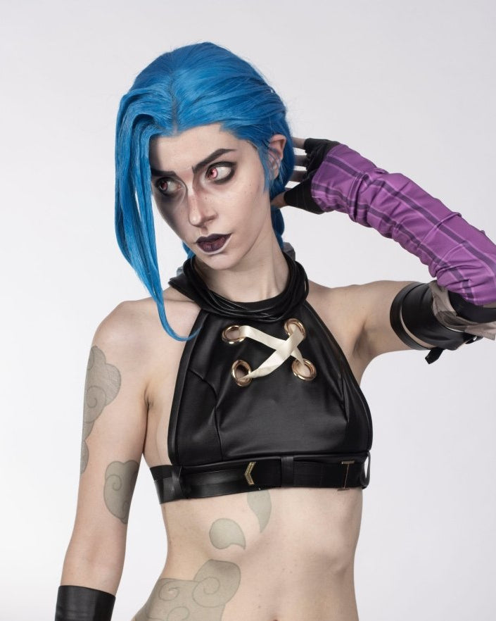 Arcane League of Legends Jinx Cosplay Costume Set - Cosparty